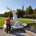 35 Erynn and Dad with the Stag Statue